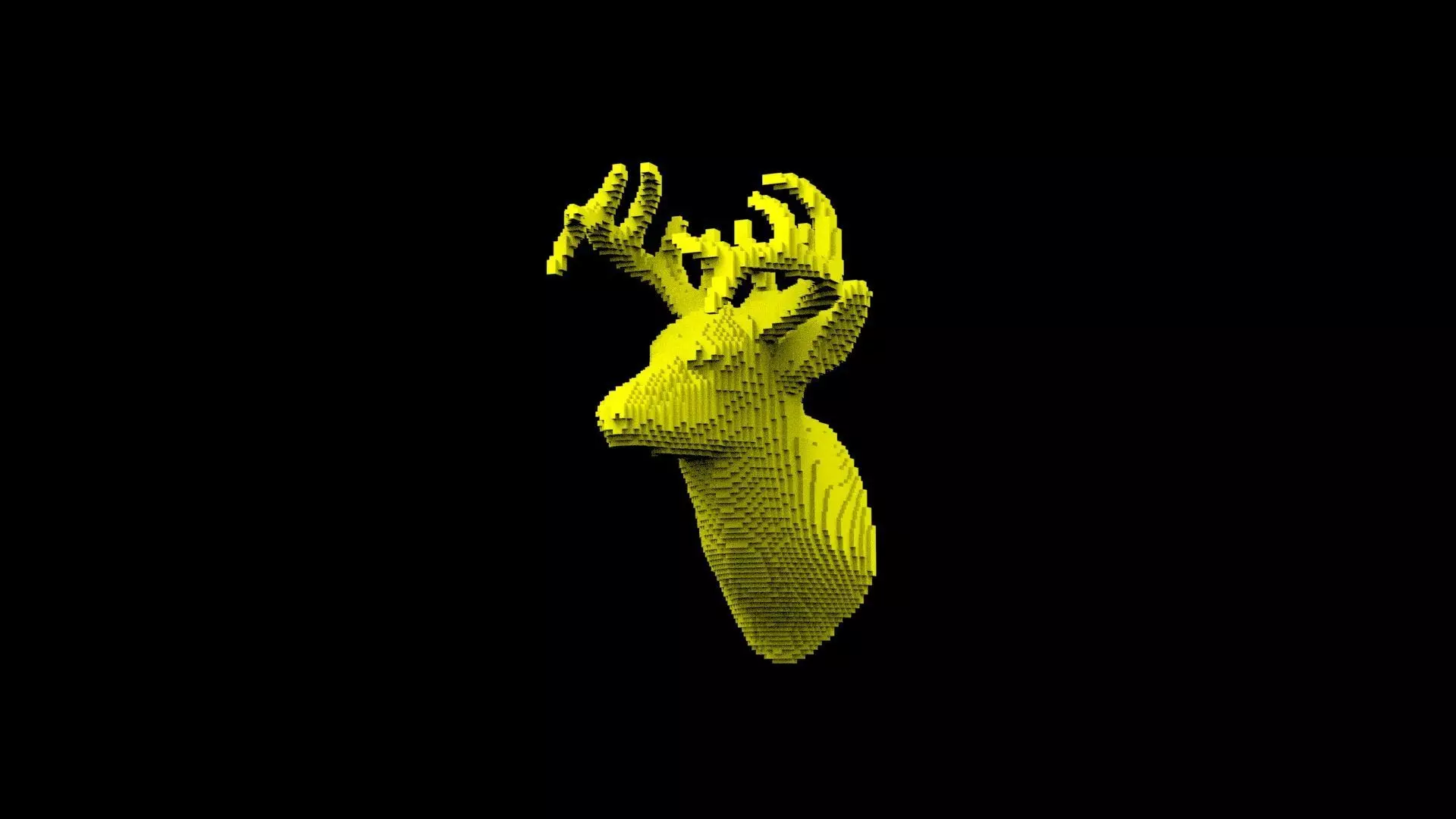 Deer head voxel 3D print model_0