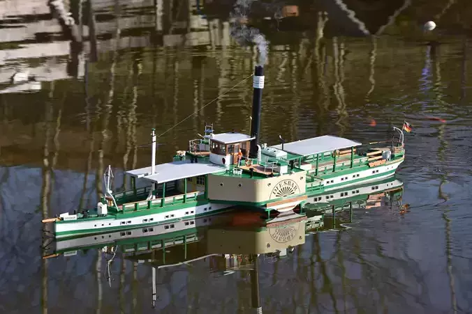 RADDAMPFER MIT BLATTSTEUERUNG PADDLE STEAMER 3D print model