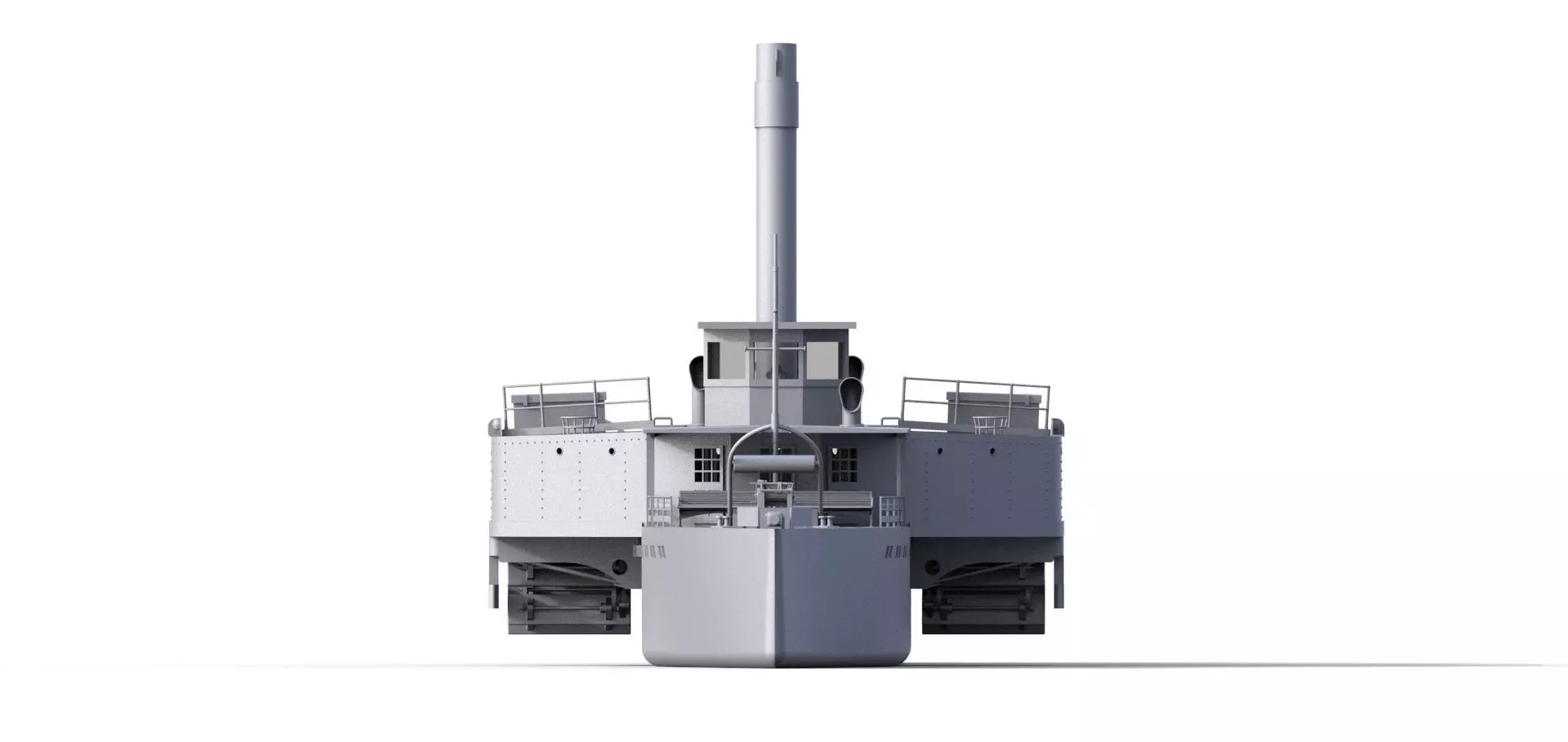 RADDAMPFER MIT BLATTSTEUERUNG PADDLE STEAMER 3D print model_4