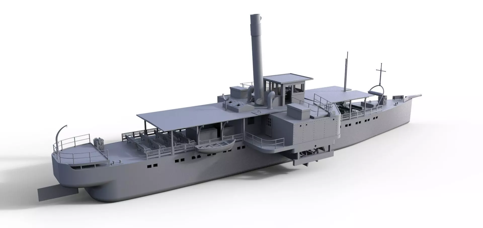 RADDAMPFER MIT BLATTSTEUERUNG PADDLE STEAMER 3D print model_2