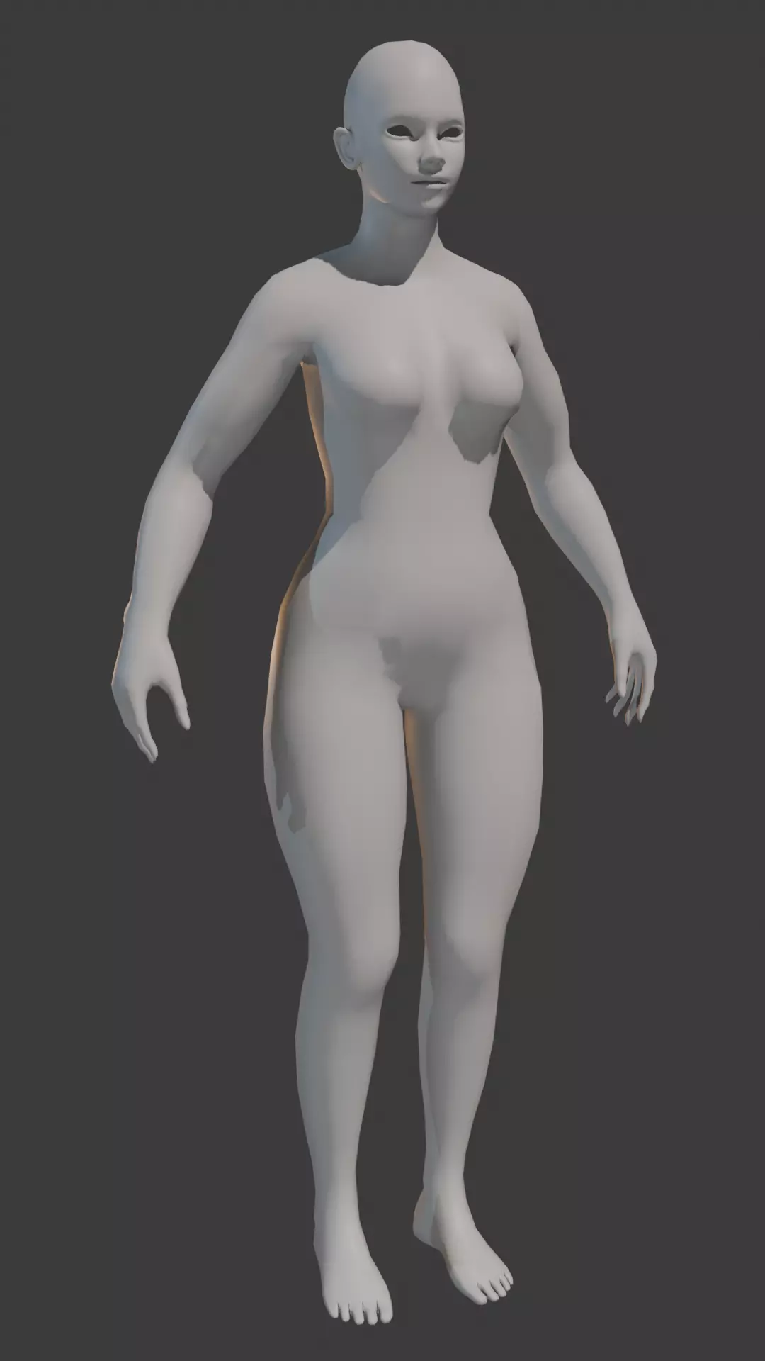Stylized Female Body Base Meshes Low-poly 3D model_7