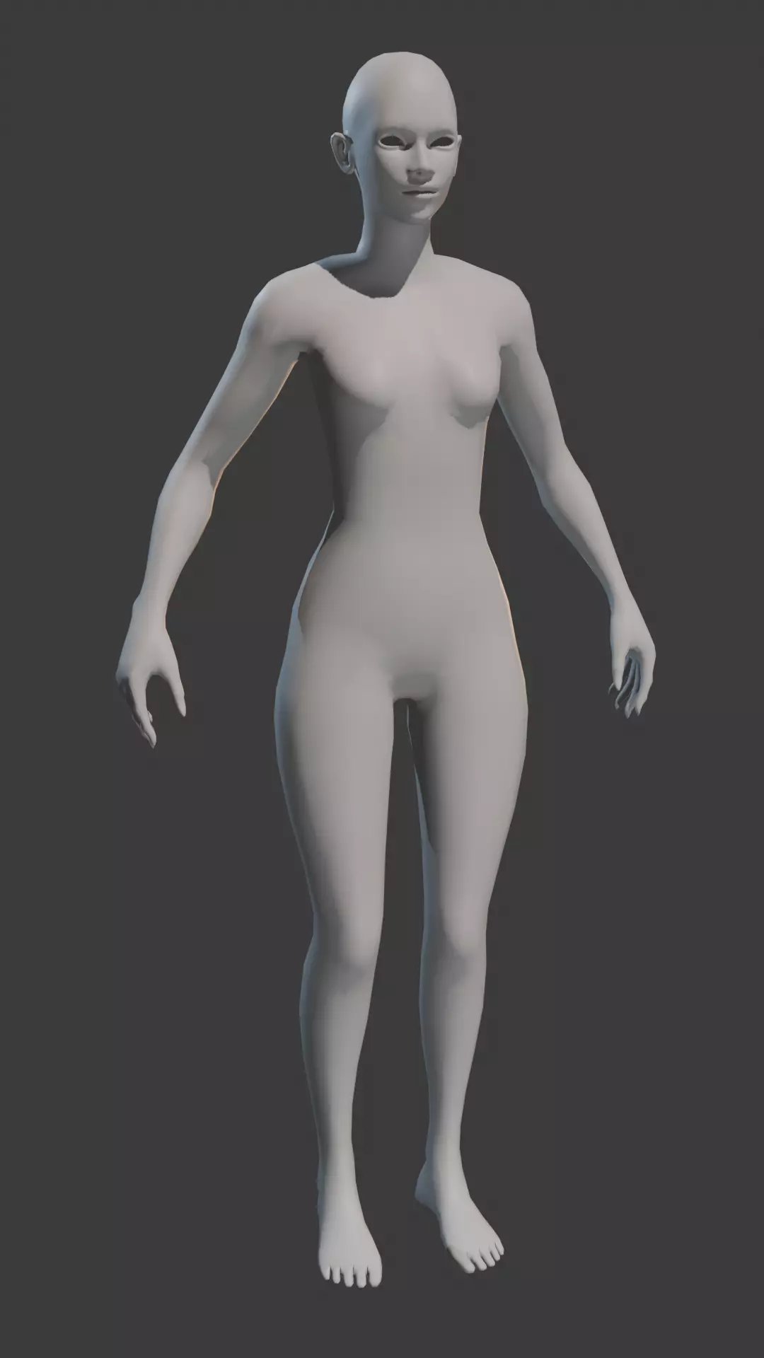 Stylized Female Body Base Meshes Low-poly 3D model_3