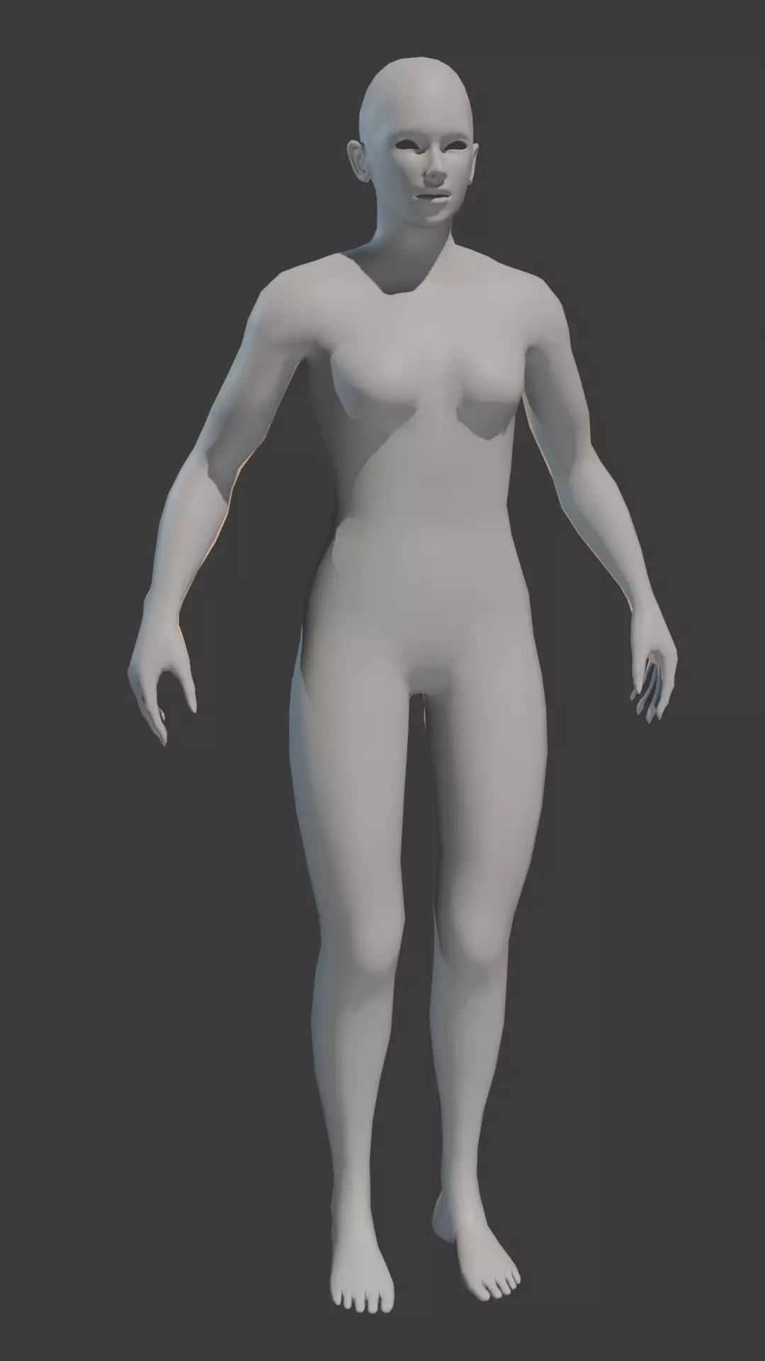 Stylized Female Body Base Meshes Low-poly 3D model_5