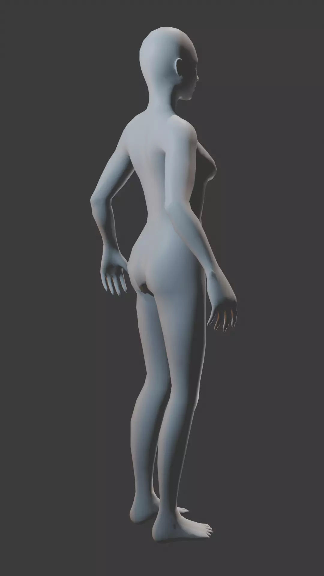 Stylized Female Body Base Meshes Low-poly 3D model_2