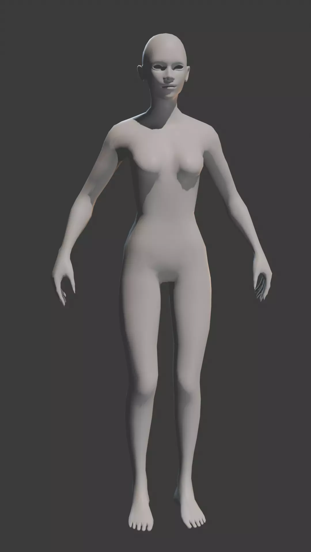 Stylized Female Body Base Meshes Low-poly 3D model_1