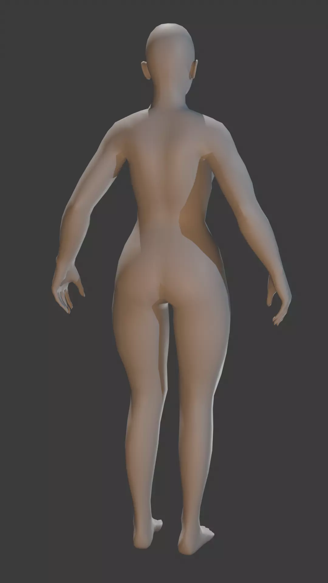 Stylized Female Body Base Meshes Low-poly 3D model_8