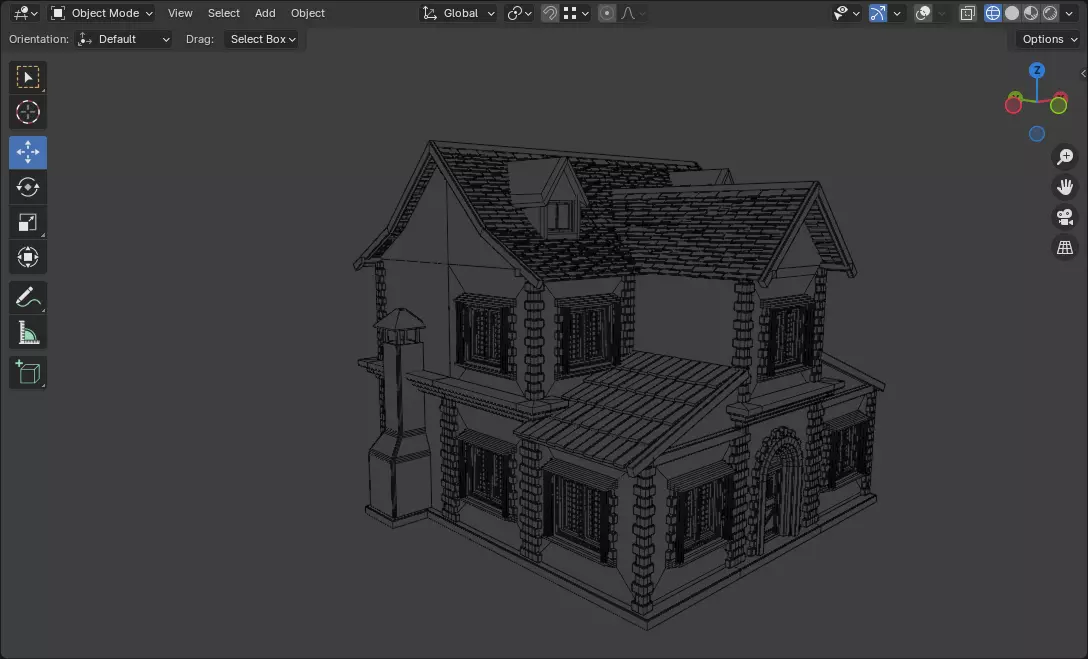 medieval house low poly city town residential house 30 Low-poly 3D model_10