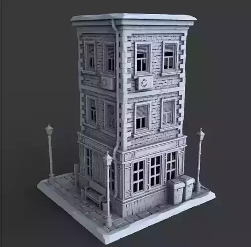 Stylized 3D Low Poly Building  Game Ready Asset 