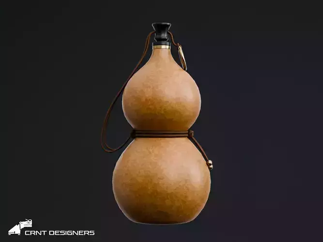 Chinese Gourd Bottle Low-poly 3D model