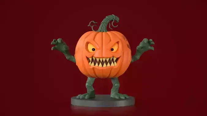 Halloween Pumpkin Monster  Scary Jack O Lantern Collectible Toy
