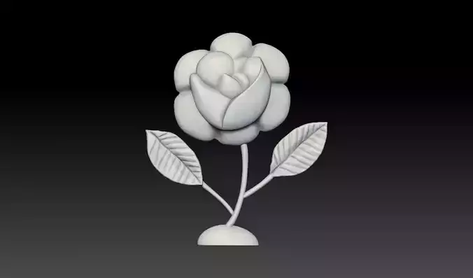 Rose Flower Relief STL 3D Model for CNC and 3D Printing