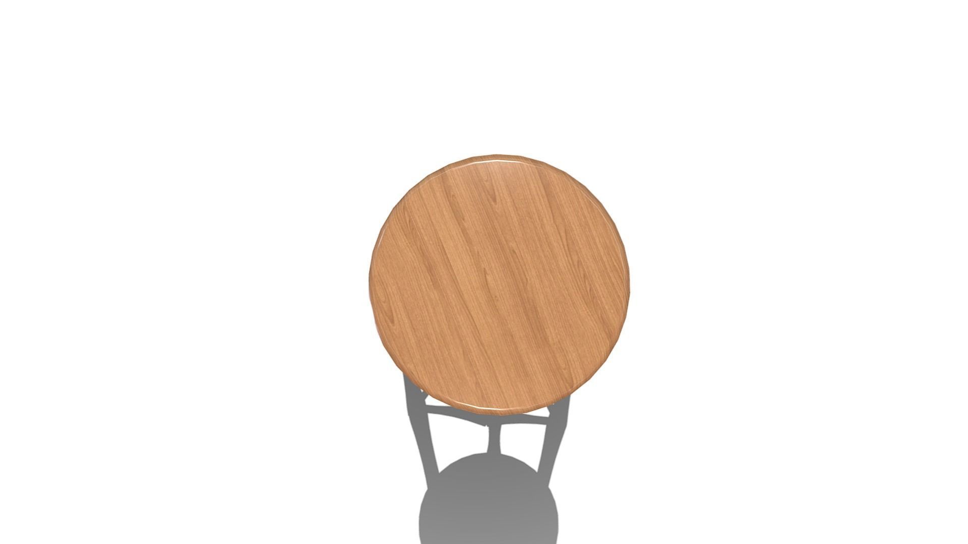 Wooden Stool Low-poly 3D model_8