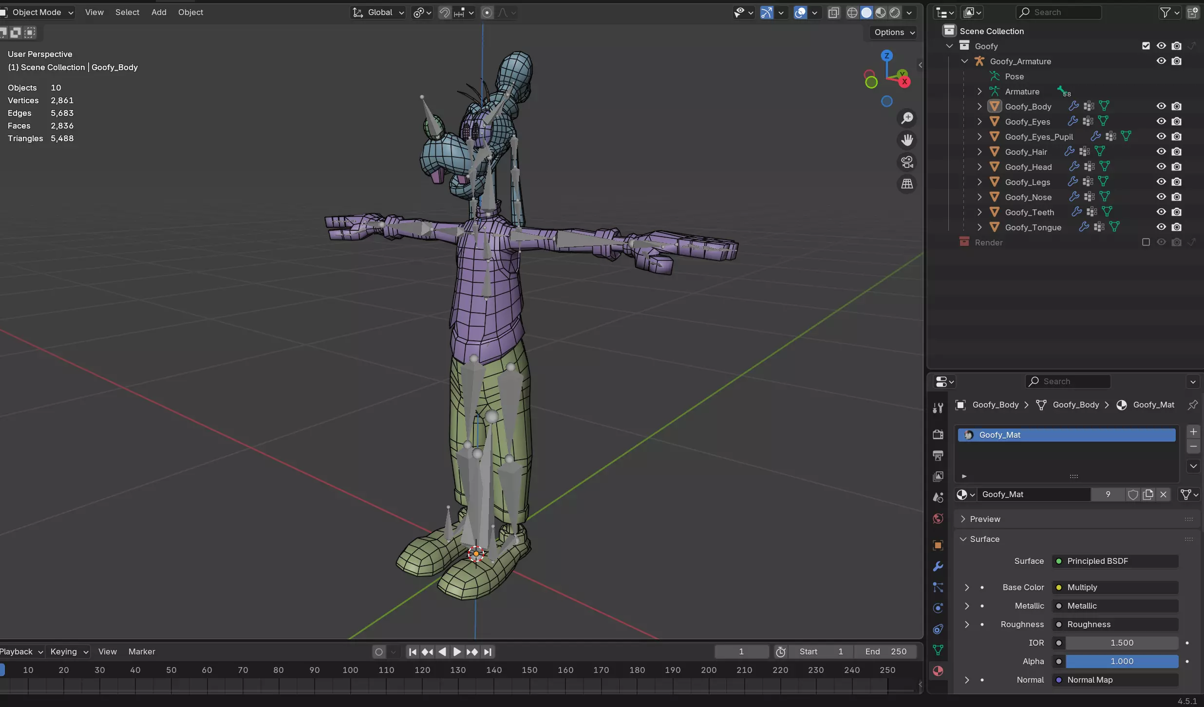 Goofy Low-poly 3D model_13