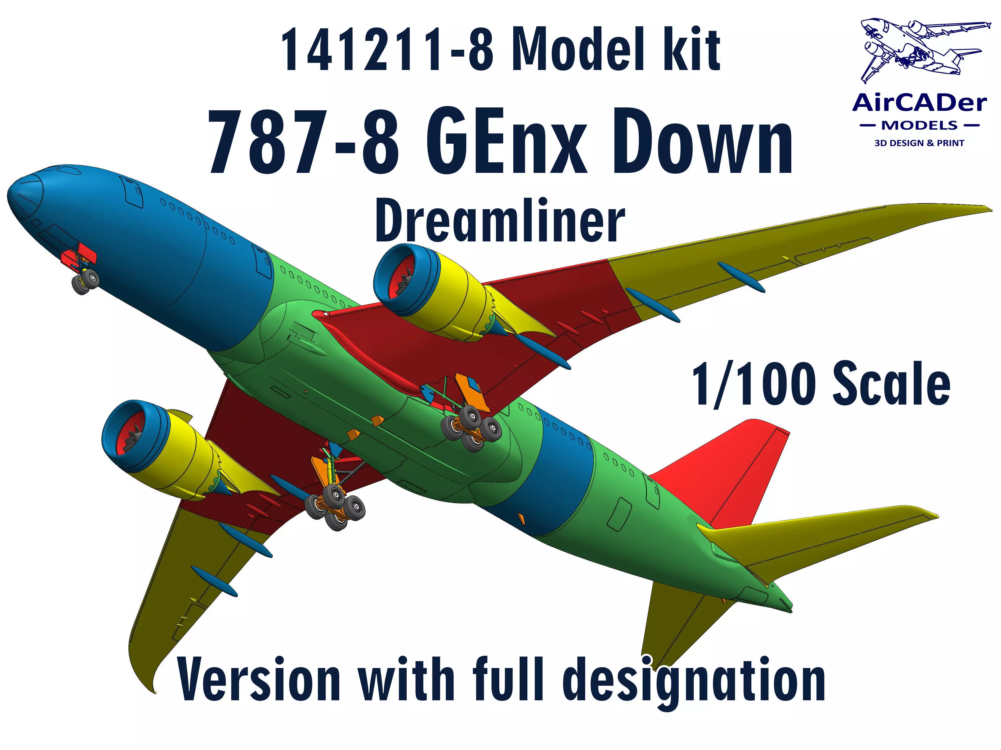 141211-8 Model kit Boeing 787-8 GEnx Down 3D print model
