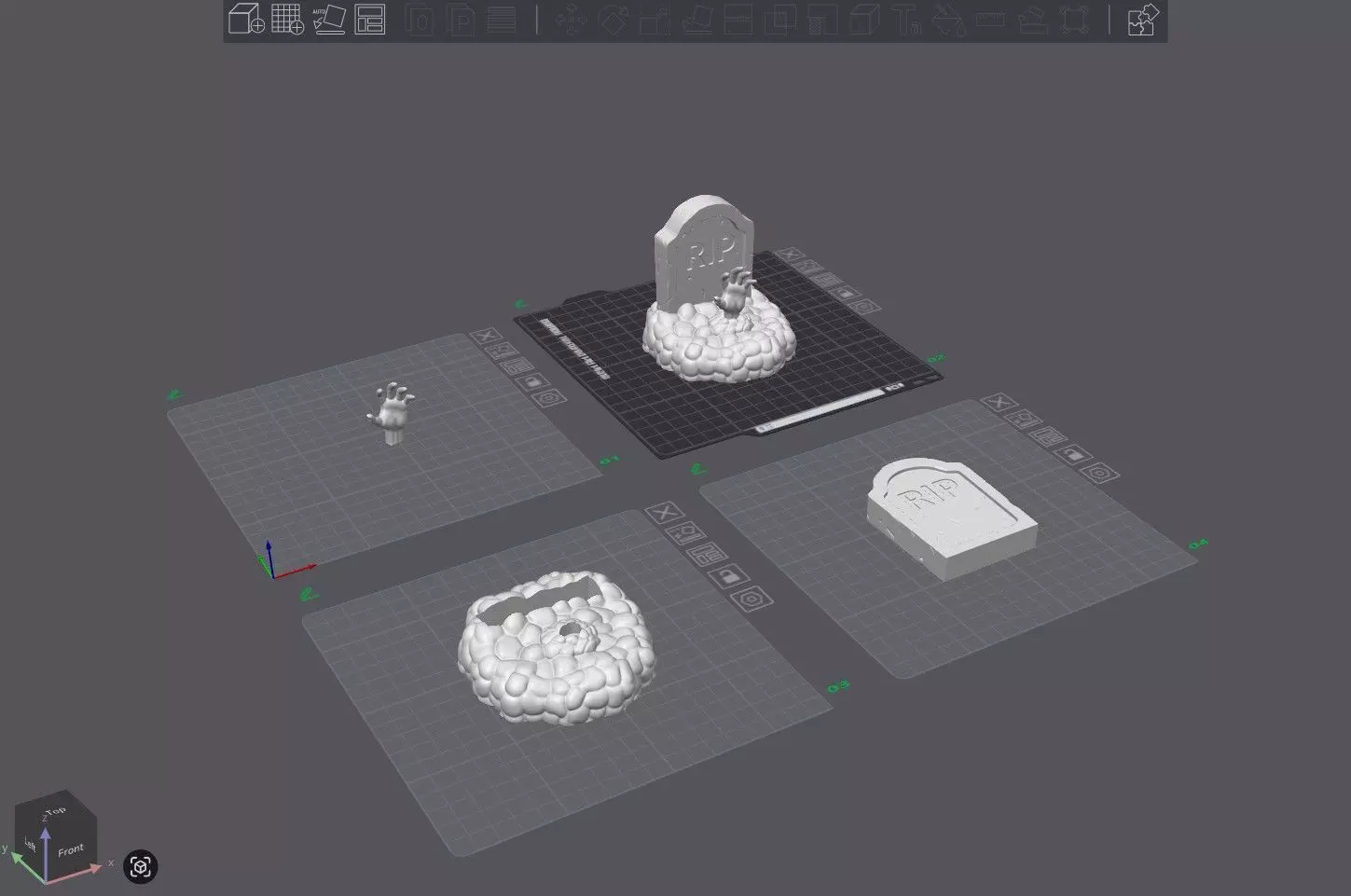 Creepy Tombstone 3D Print Model 3D print model_3