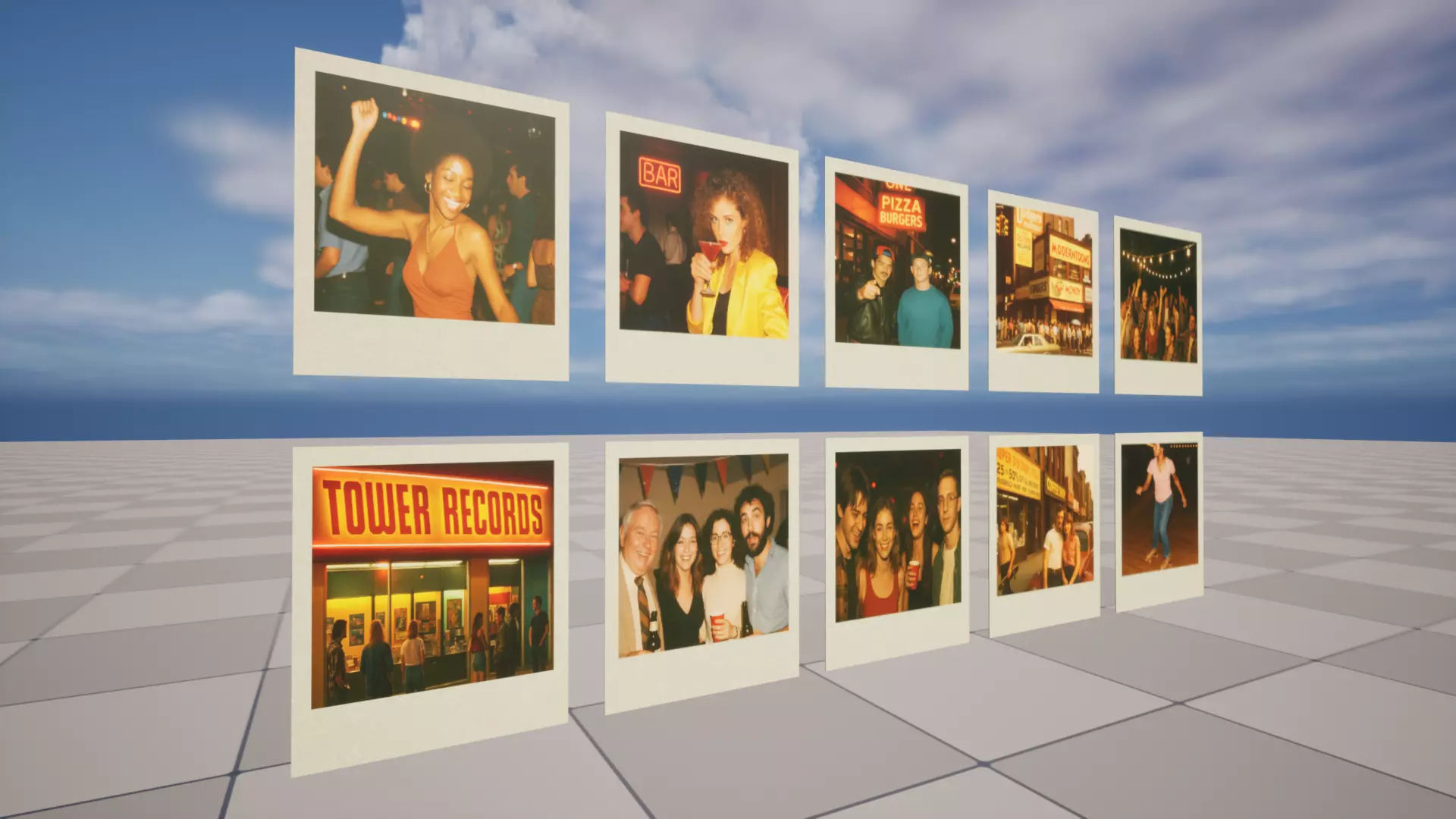 90s Polaroids Low-poly 3D model_1