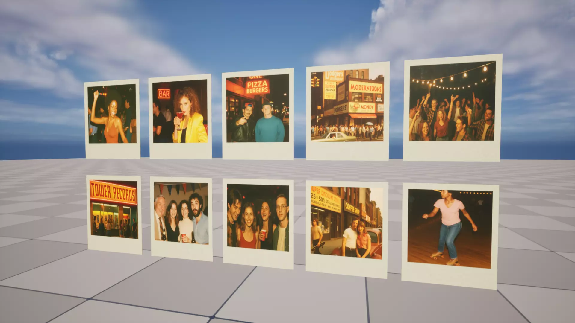 90s Polaroids Low-poly 3D model_0