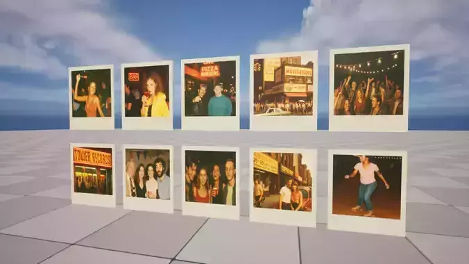 90s Polaroids Low-poly 3D model