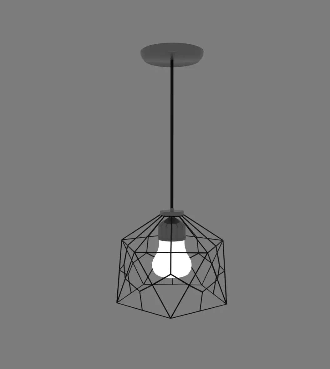 Modern Geometric Hanging Lamp 3D Model Free 3D model_1