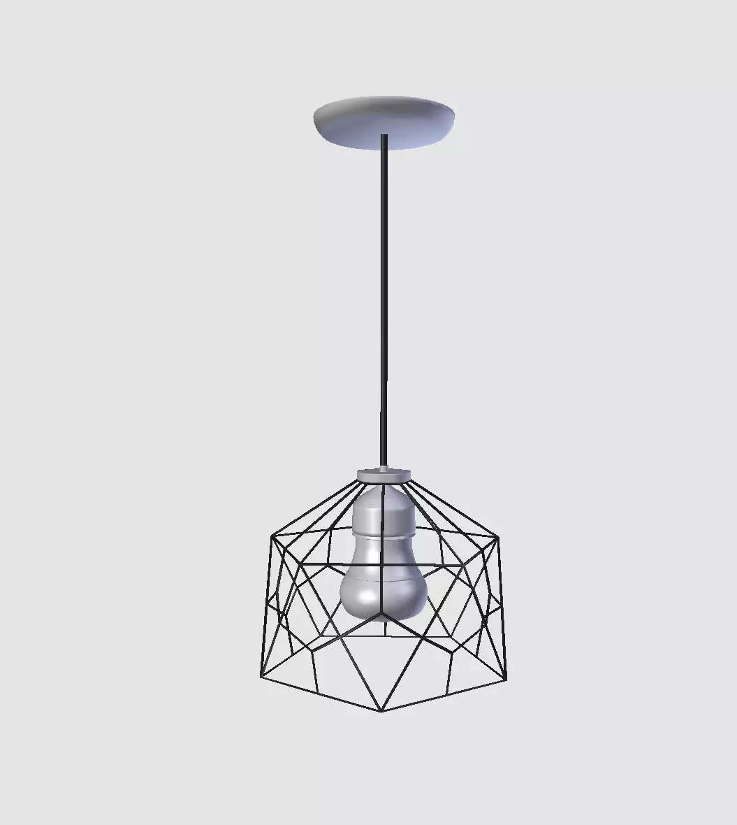 Modern Geometric Hanging Lamp 3D Model Free 3D model_2