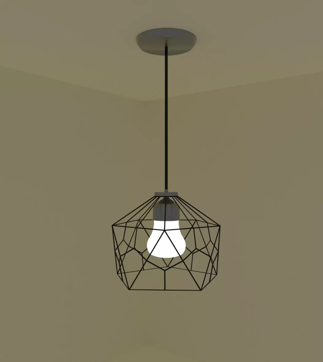 Modern Geometric Hanging Lamp 3D Model Free 3D model_0