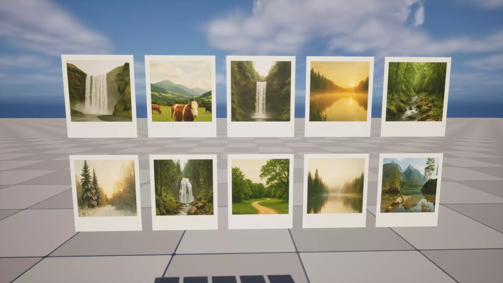 Nature Polaroids Low-poly 3D model_0