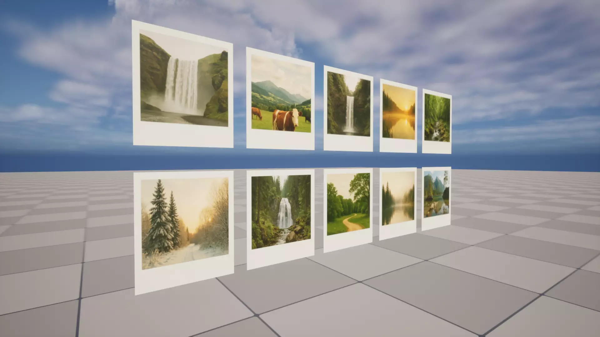 Nature Polaroids Low-poly 3D model_1