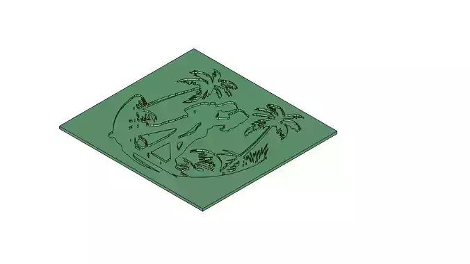 Romantic Couple on Tropical Beach Mold 3D Model