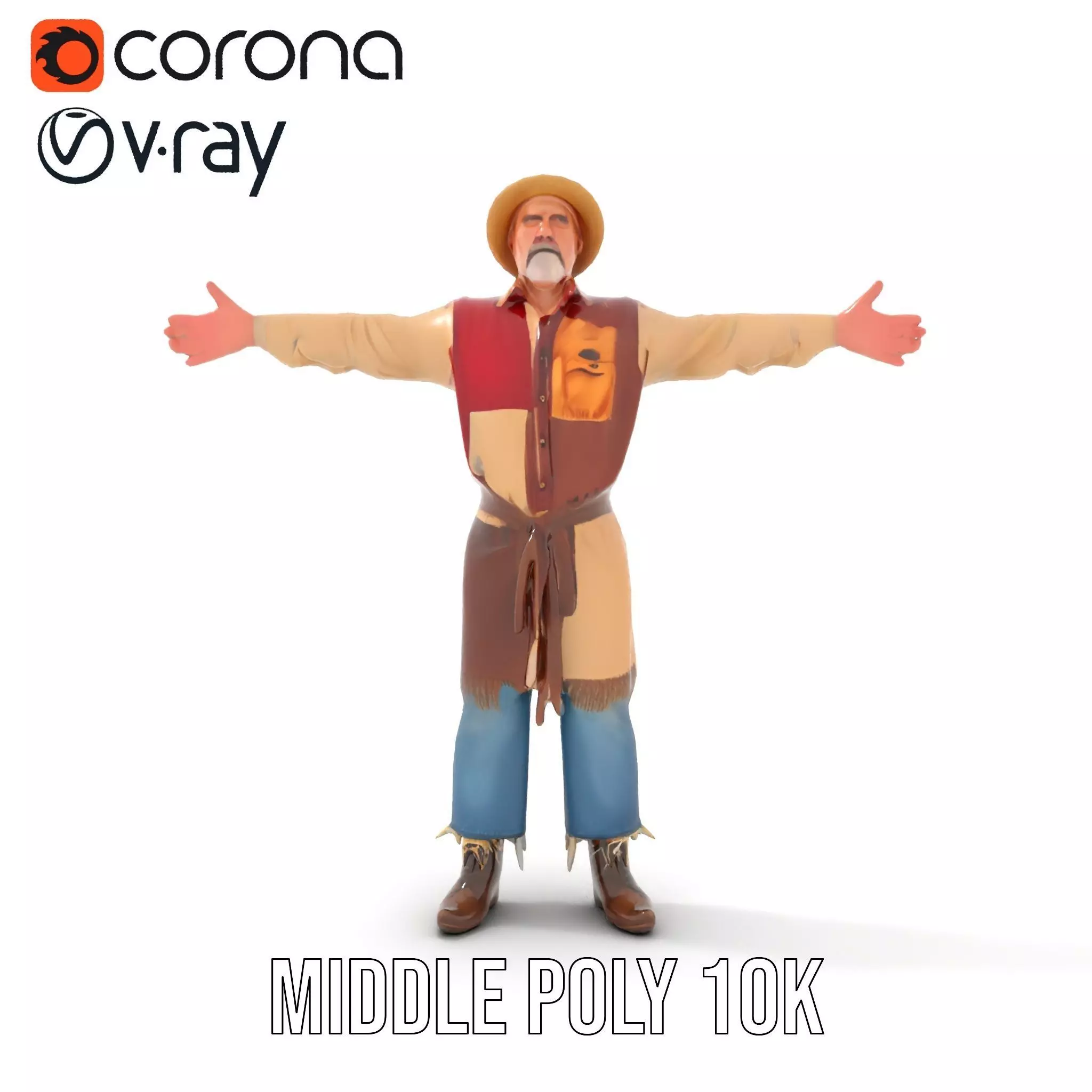 Rustic Scarecrow Model Pack for Interactive Environments Low-poly 3D model_25