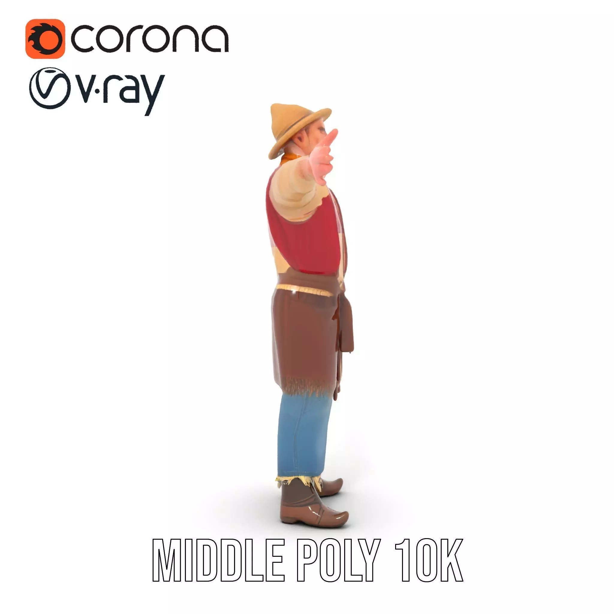 Rustic Scarecrow Model Pack for Interactive Environments Low-poly 3D model_19