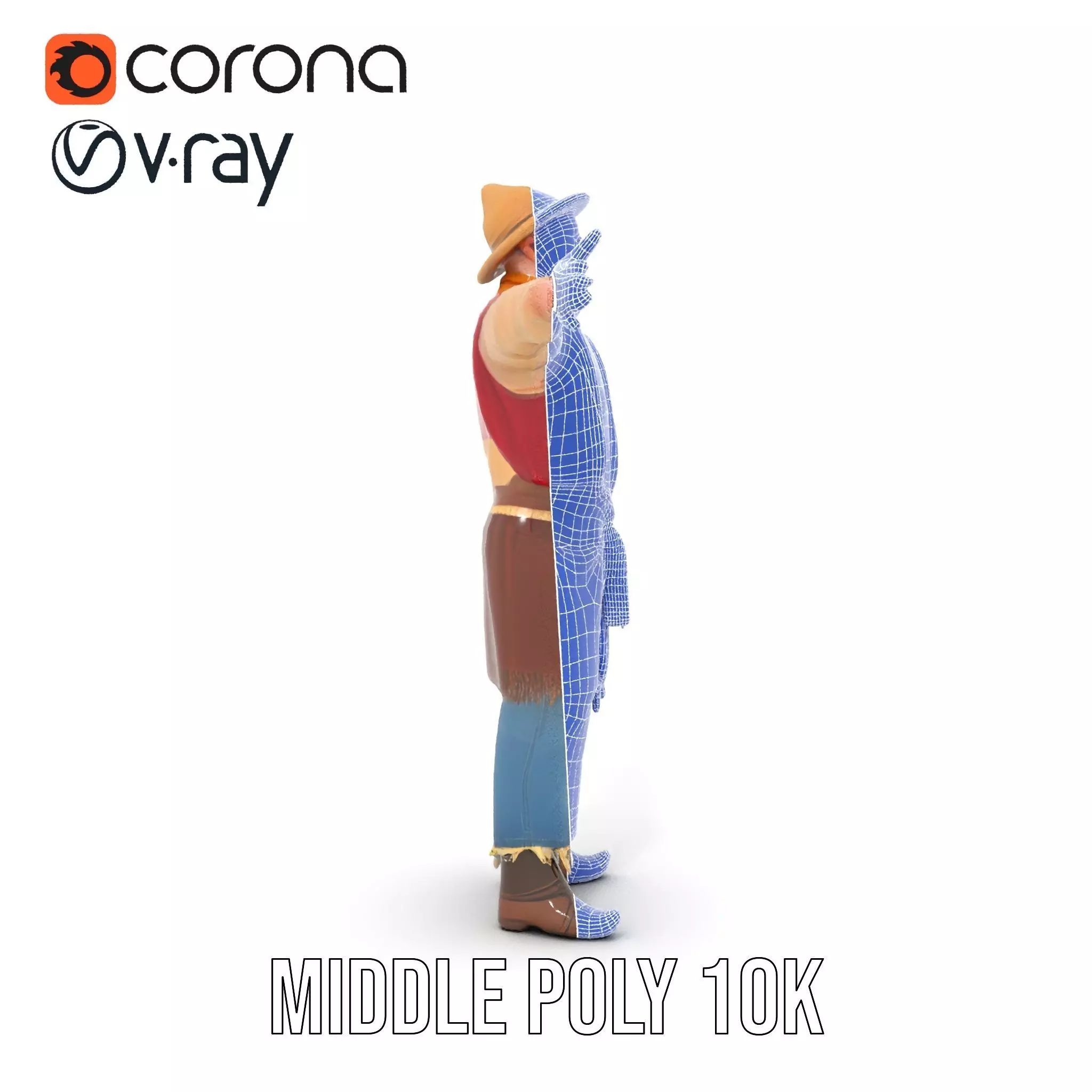 Rustic Scarecrow Model Pack for Interactive Environments Low-poly 3D model_14