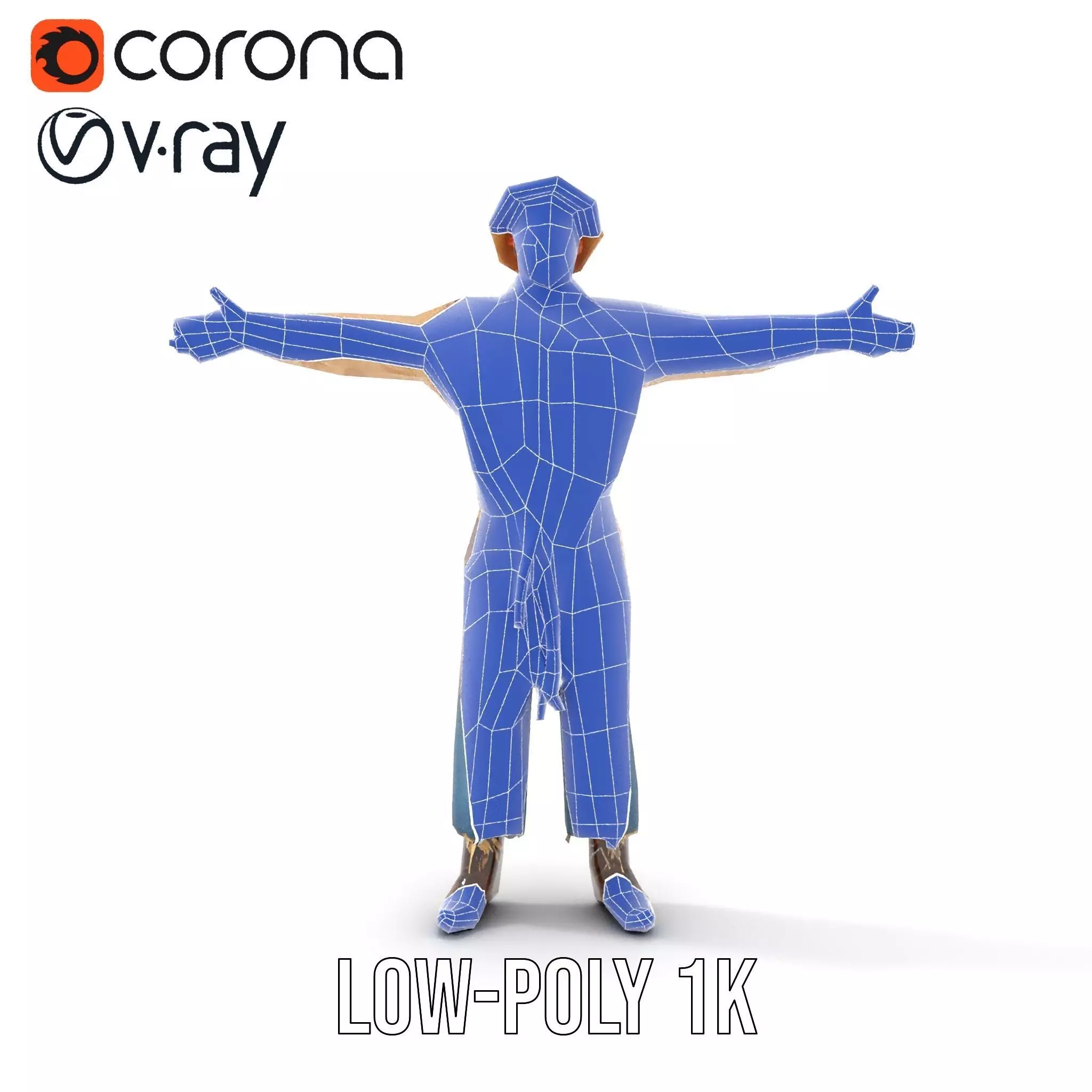 Rustic Scarecrow Model Pack for Interactive Environments Low-poly 3D model_9