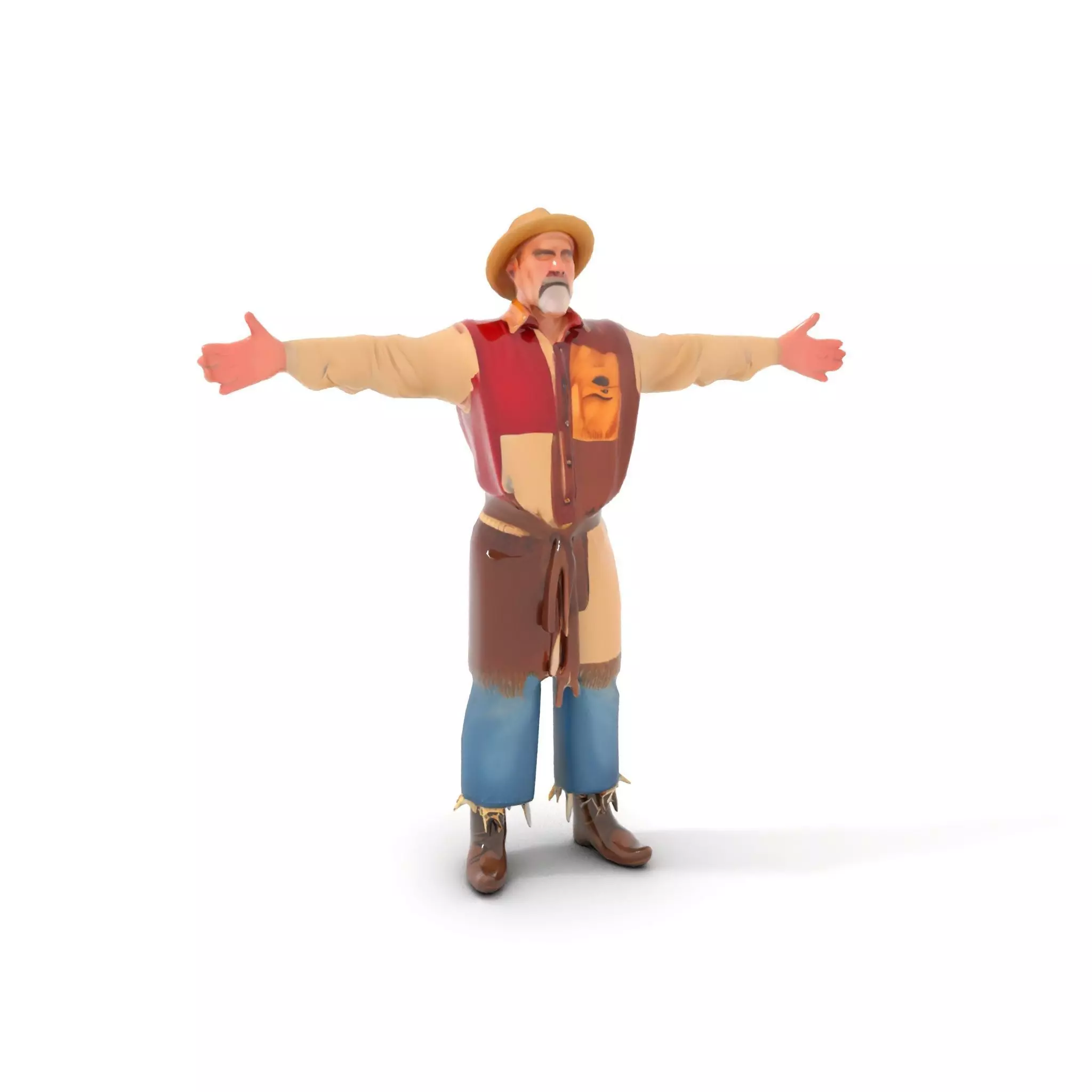 Rustic Scarecrow Model Pack for Interactive Environments Low-poly 3D model_17