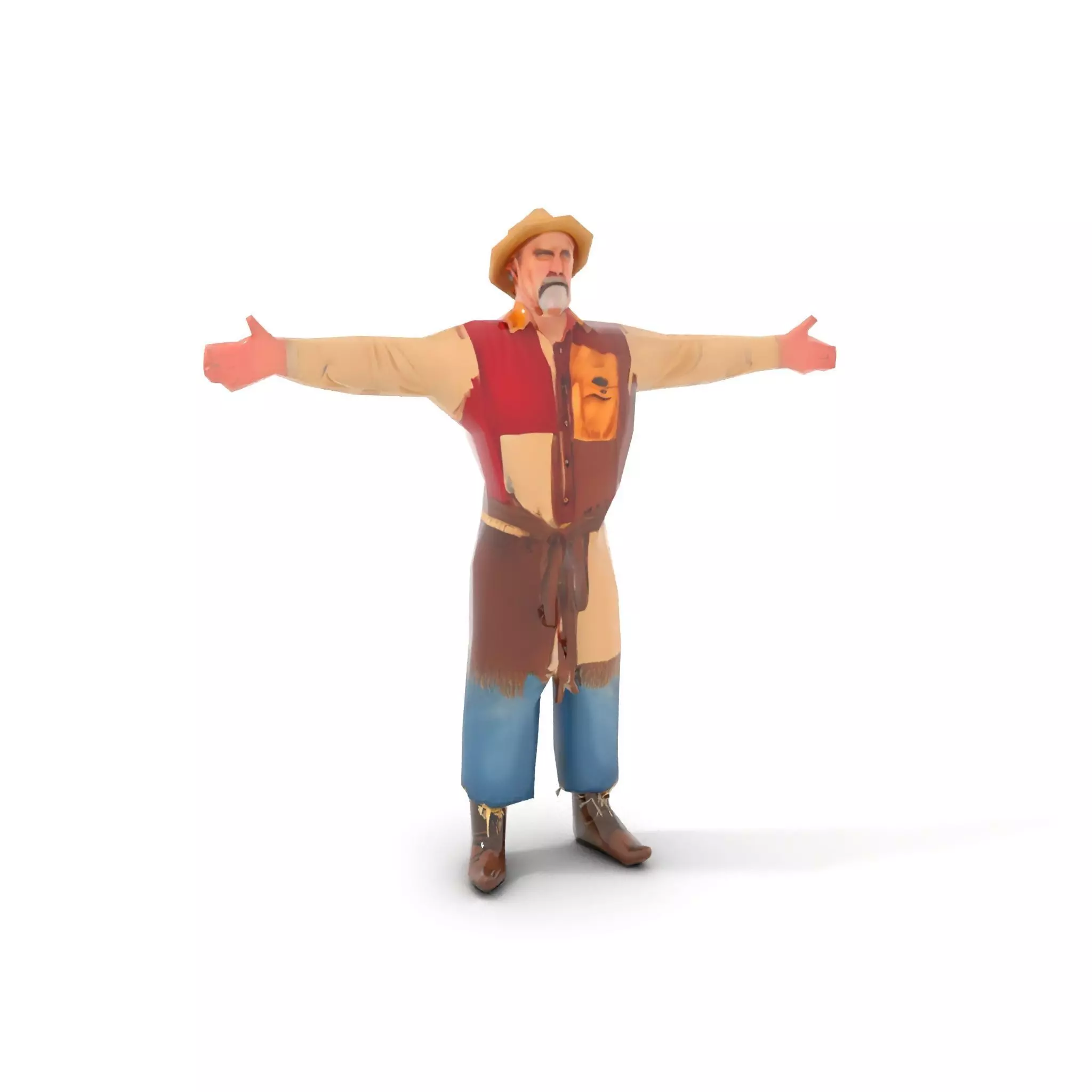 Rustic Scarecrow Model Pack for Interactive Environments Low-poly 3D model_8