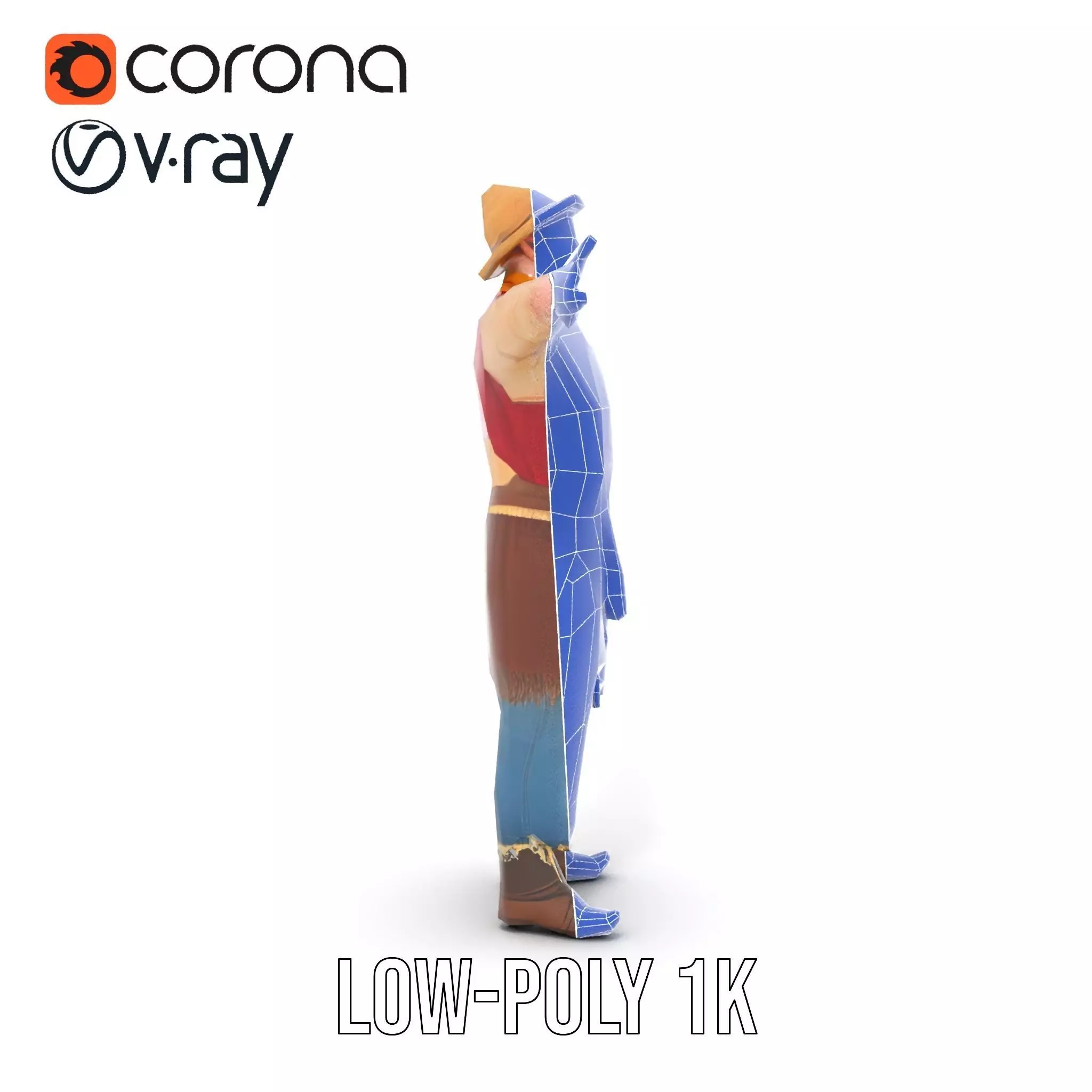 Rustic Scarecrow Model Pack for Interactive Environments Low-poly 3D model_15