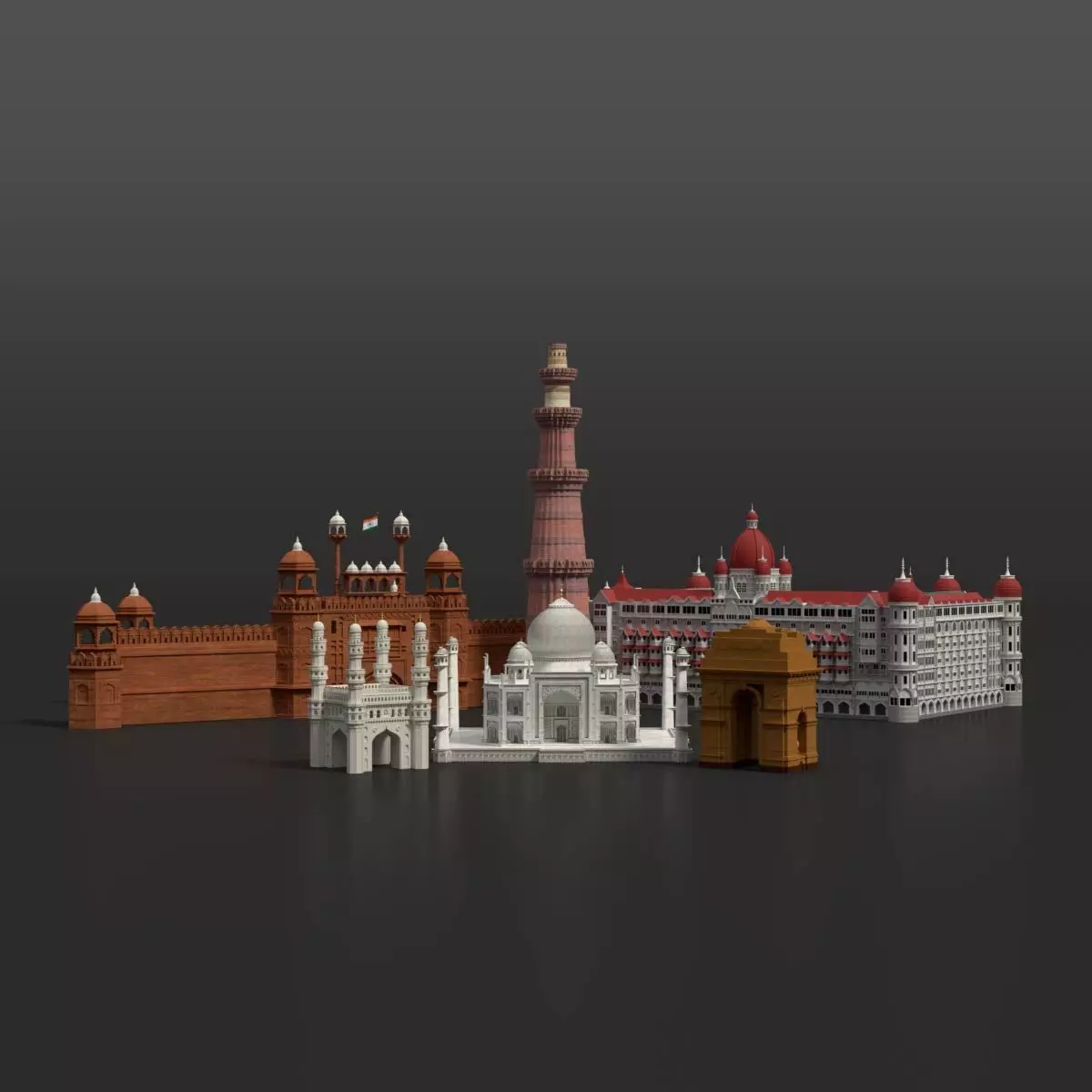 India Landmark 3D Models Bundle  Historic and Iconic Pack 3D Model Collection_0