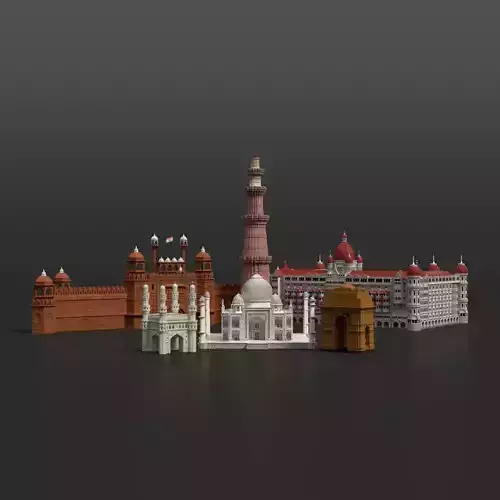 India Landmark 3D Models Bundle  Historic and Iconic Pack 3D Model Collection