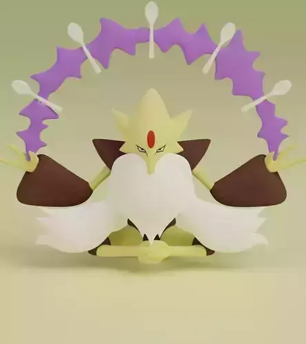 Mega Alakazam Pokemon Fanart 3D print model