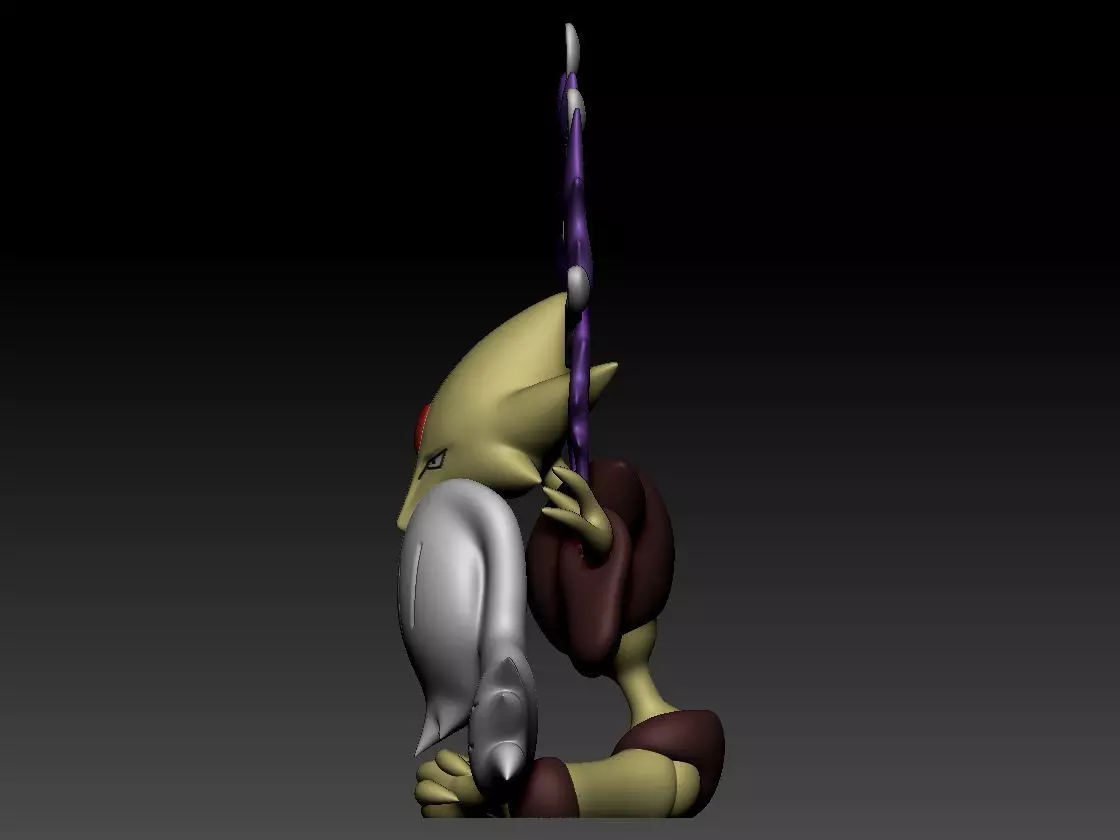 Abra Kadabra Alakazam Mega Alakazam Pokemon Fanart Pack 2 poses 3D print model_6