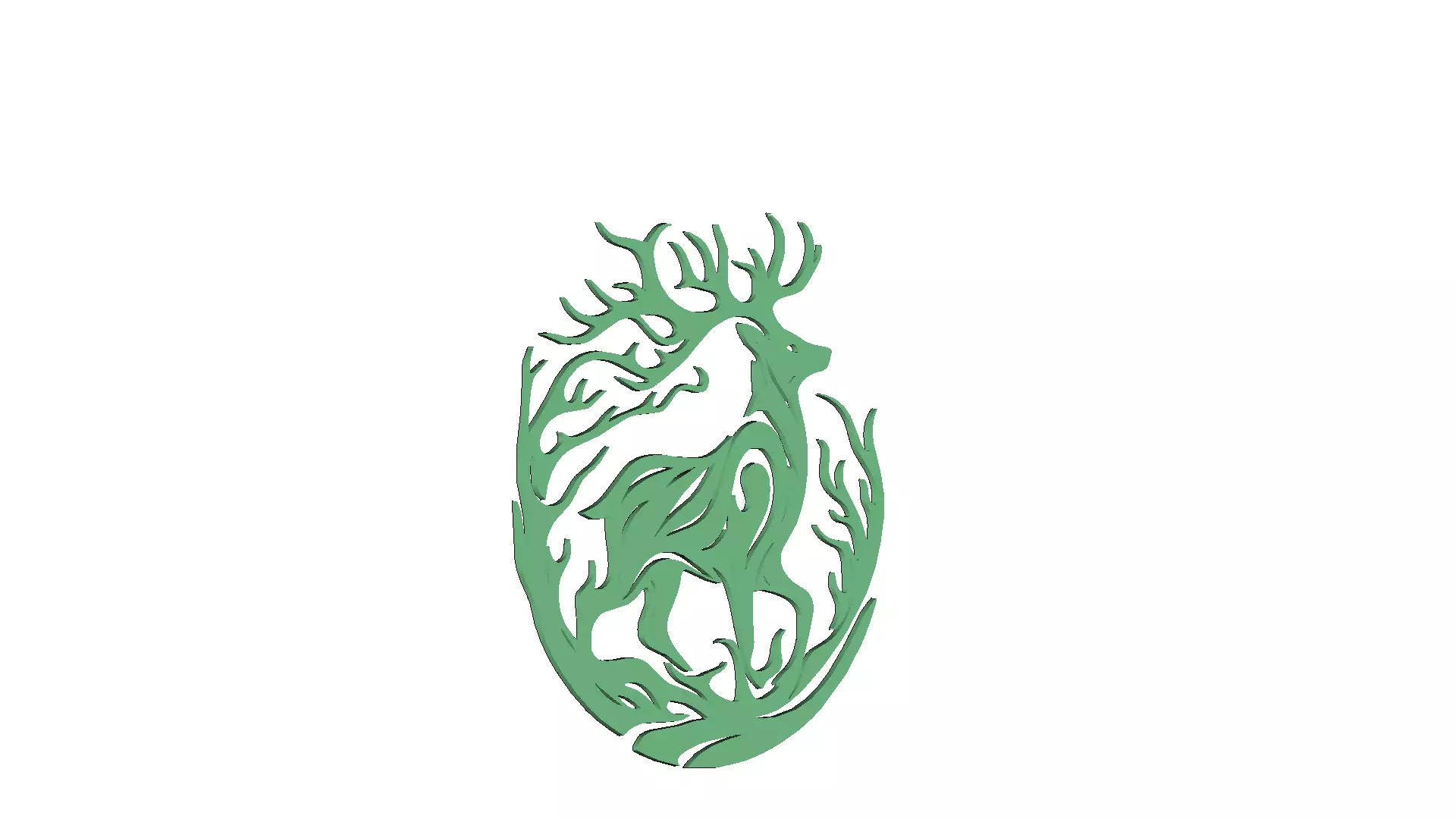 Mystical Deer Stag Wall Art Mold for 3D Printing 3D model_5