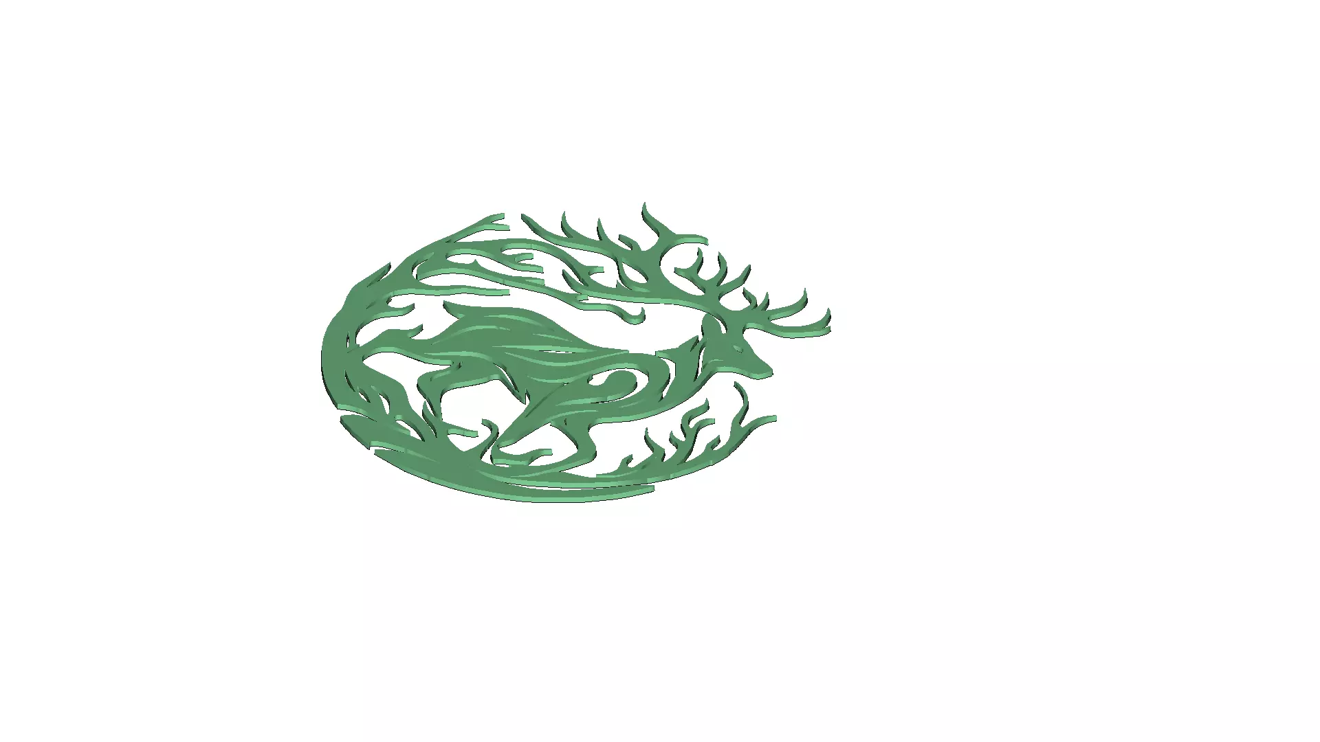 Mystical Deer Stag Wall Art Mold for 3D Printing 3D model_3