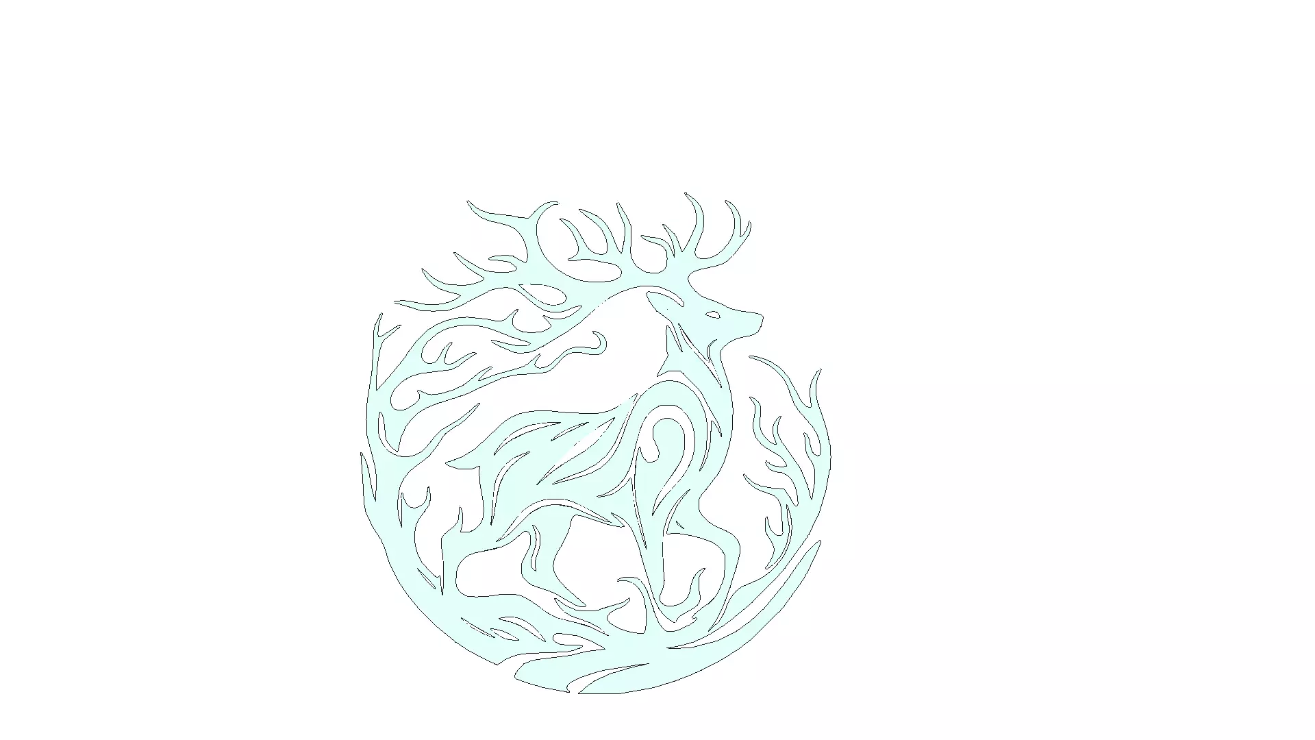 Mystical Deer Stag Wall Art Mold for 3D Printing 3D model_4