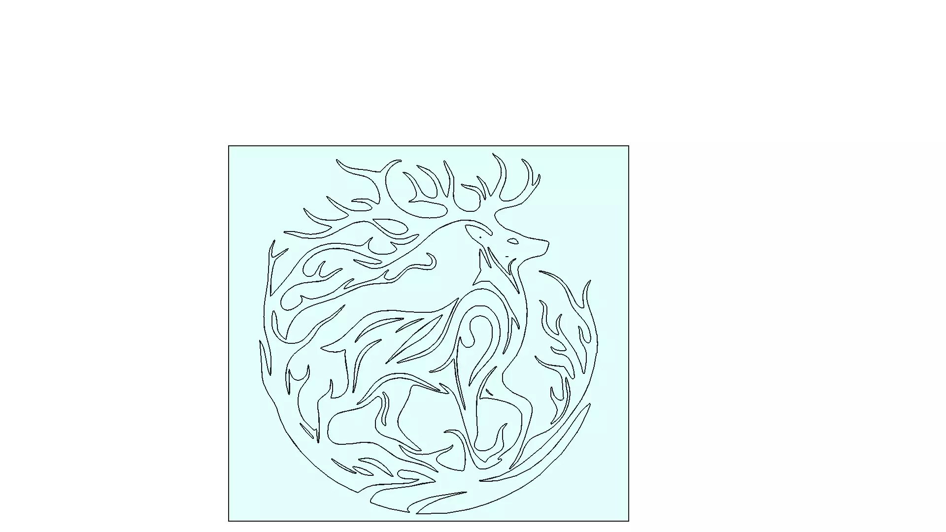 Mystical Deer Stag Wall Art Mold for 3D Printing 3D model_1