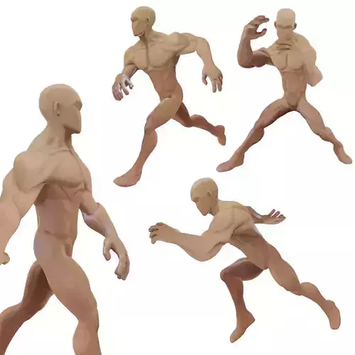 Animations stylized Male Base Character Low-poly 3D model