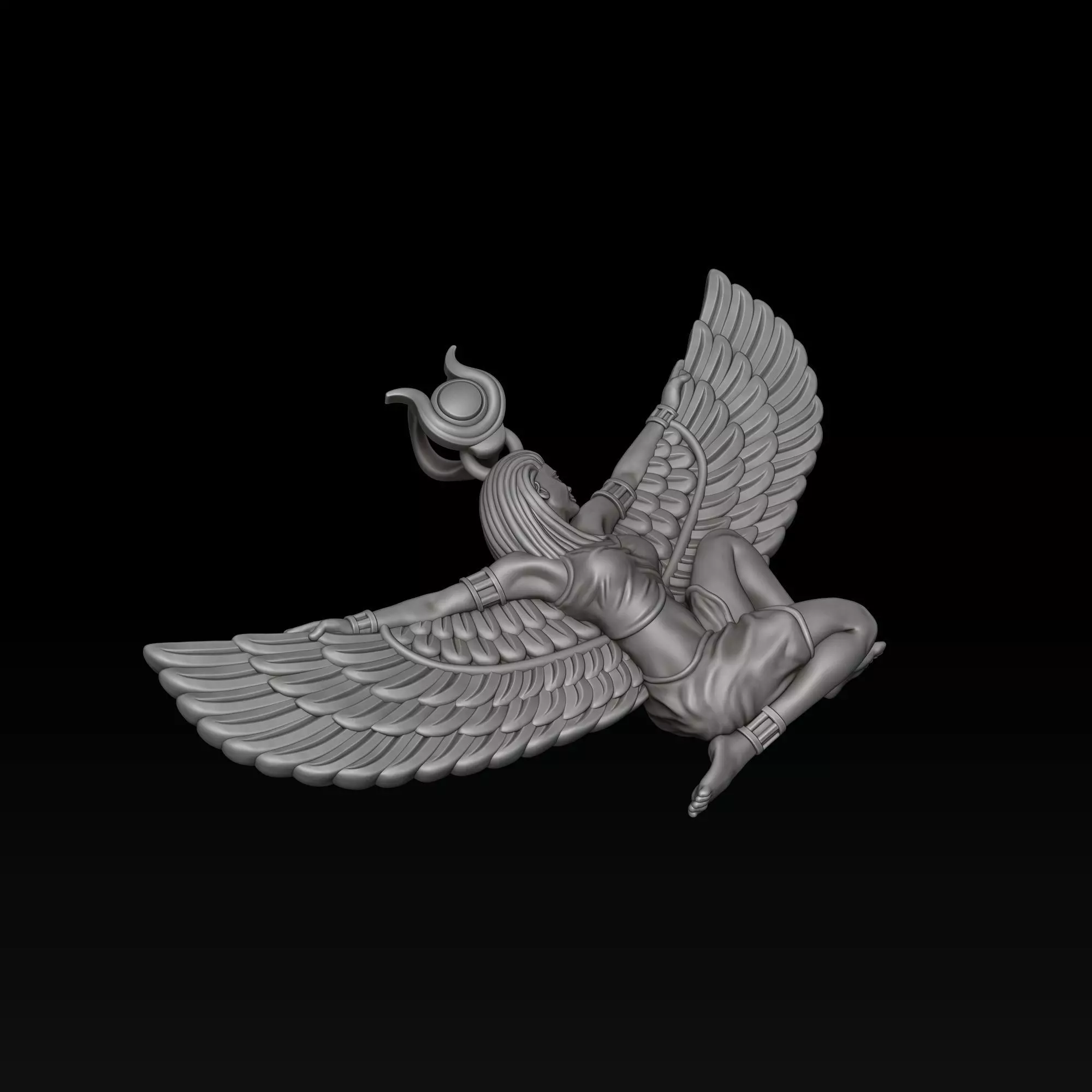 Isis Egyptian Goddess Pendant v3 3D print model_1