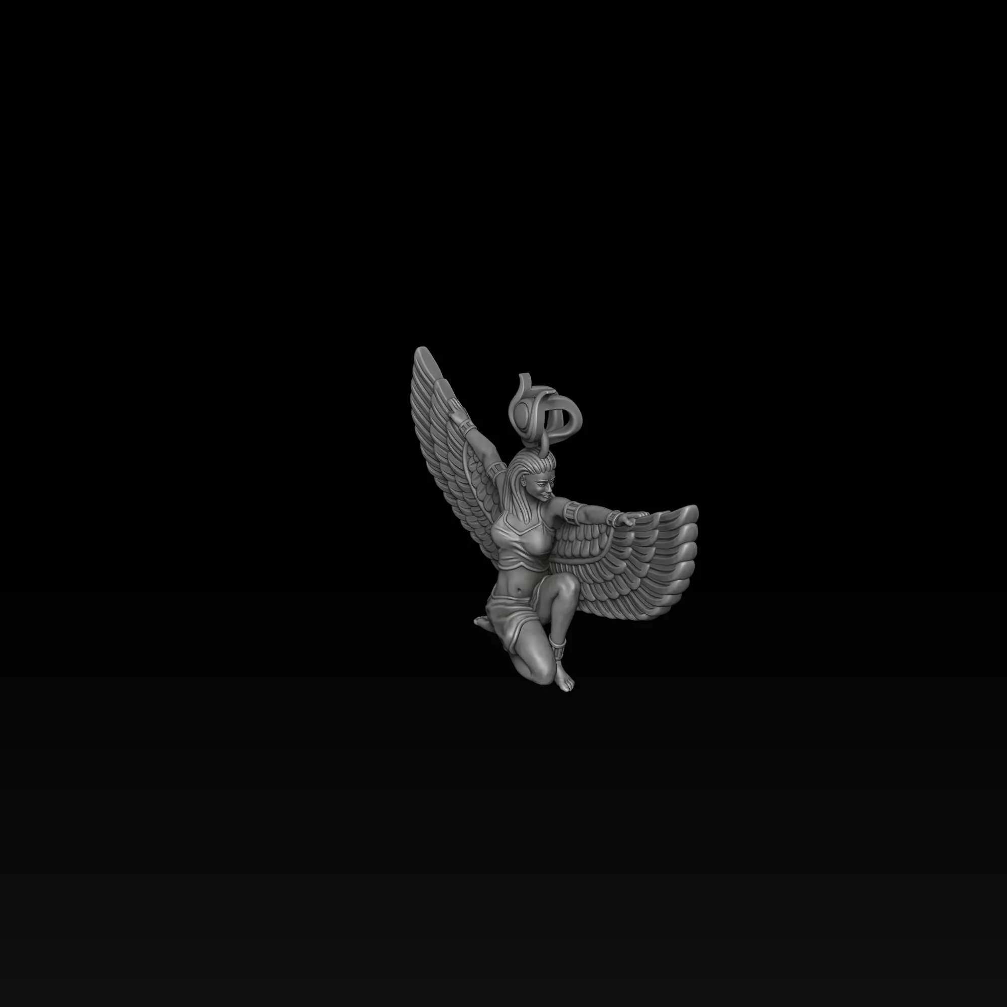 Isis Egyptian Goddess Pendant v3 3D print model_5