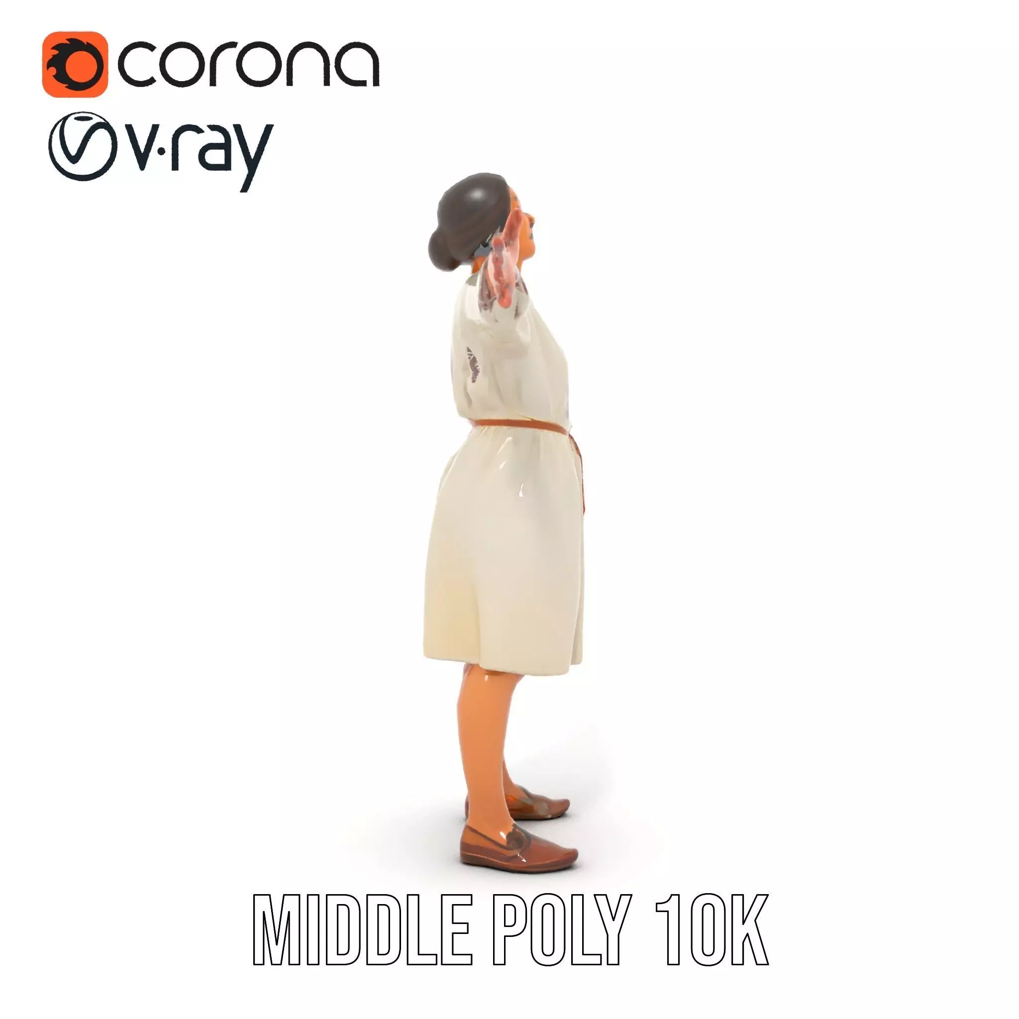 Traditional Dress Character Model Pack with Embroidered Details Low-poly 3D model_11