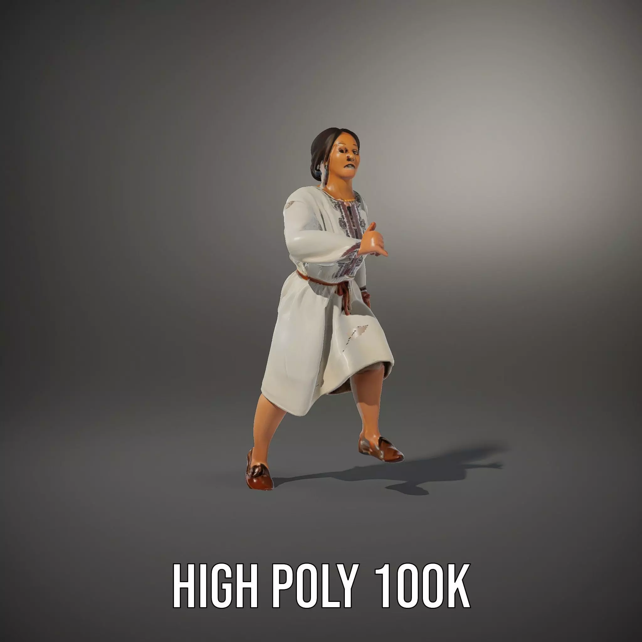 Traditional Dress Character Model Pack with Embroidered Details Low-poly 3D model_35