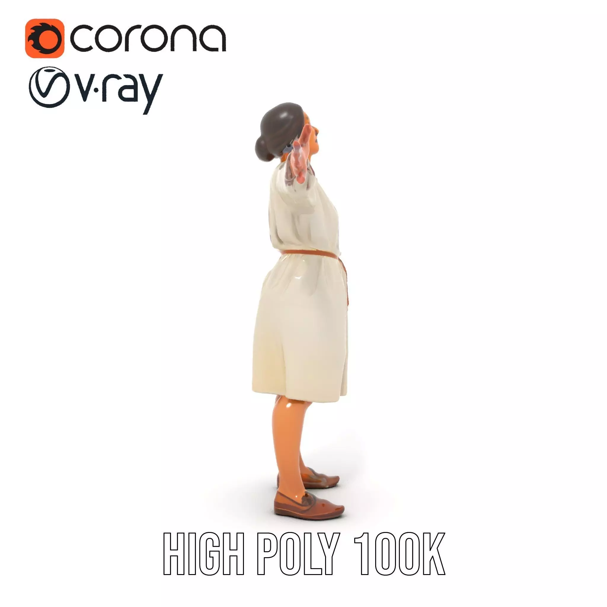 Traditional Dress Character Model Pack with Embroidered Details Low-poly 3D model_30