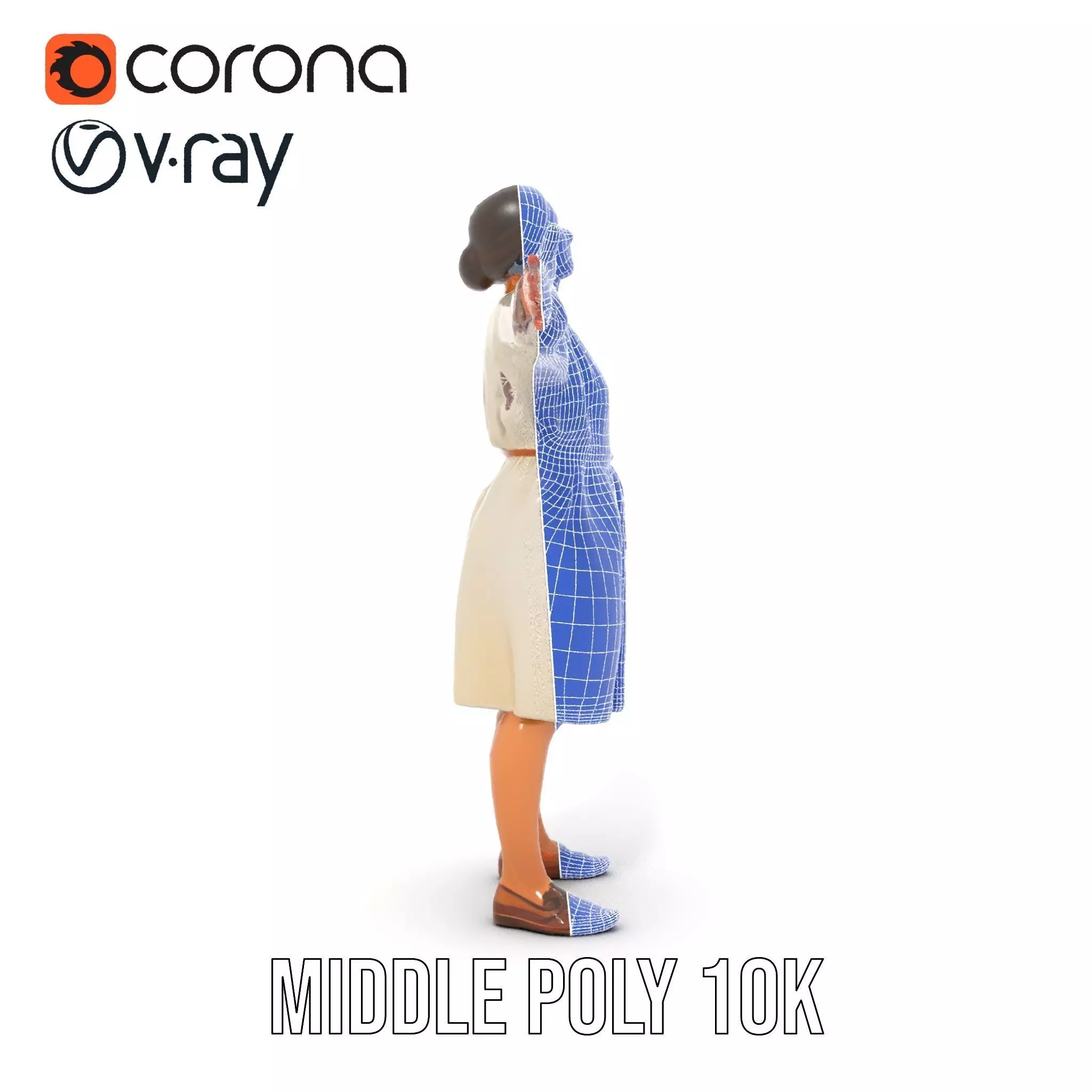 Traditional Dress Character Model Pack with Embroidered Details Low-poly 3D model_22